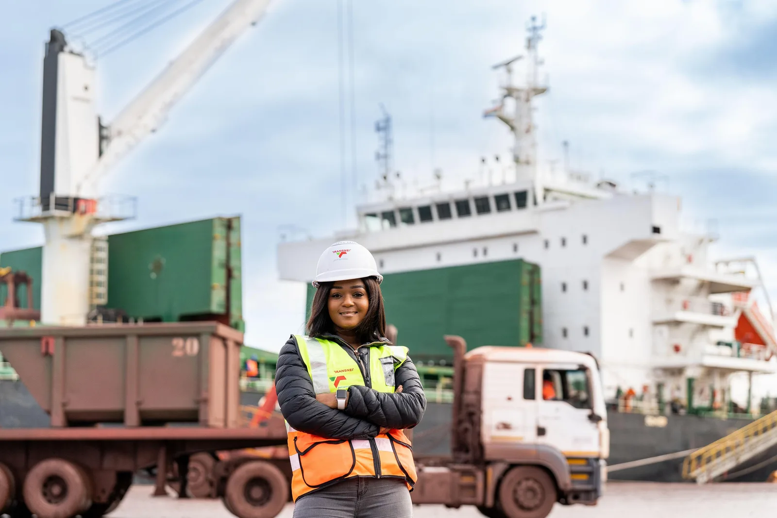 A WISTS logistics specialist on site at a South African port terminal